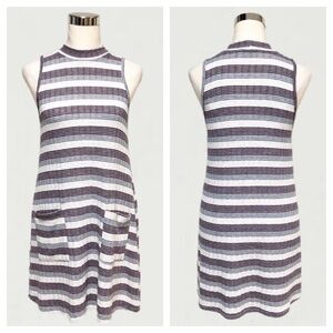 Altar’d State Ribbed Mock Neck Striped Dress